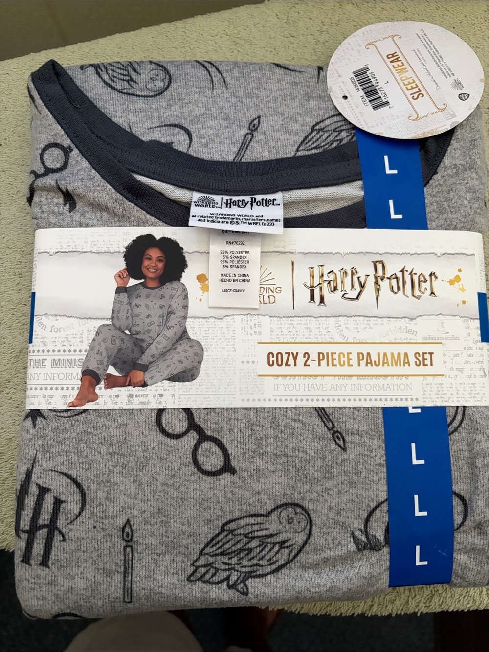 Warner Bros. Harry Potter Grey & Black 2-Piece Pajama Set